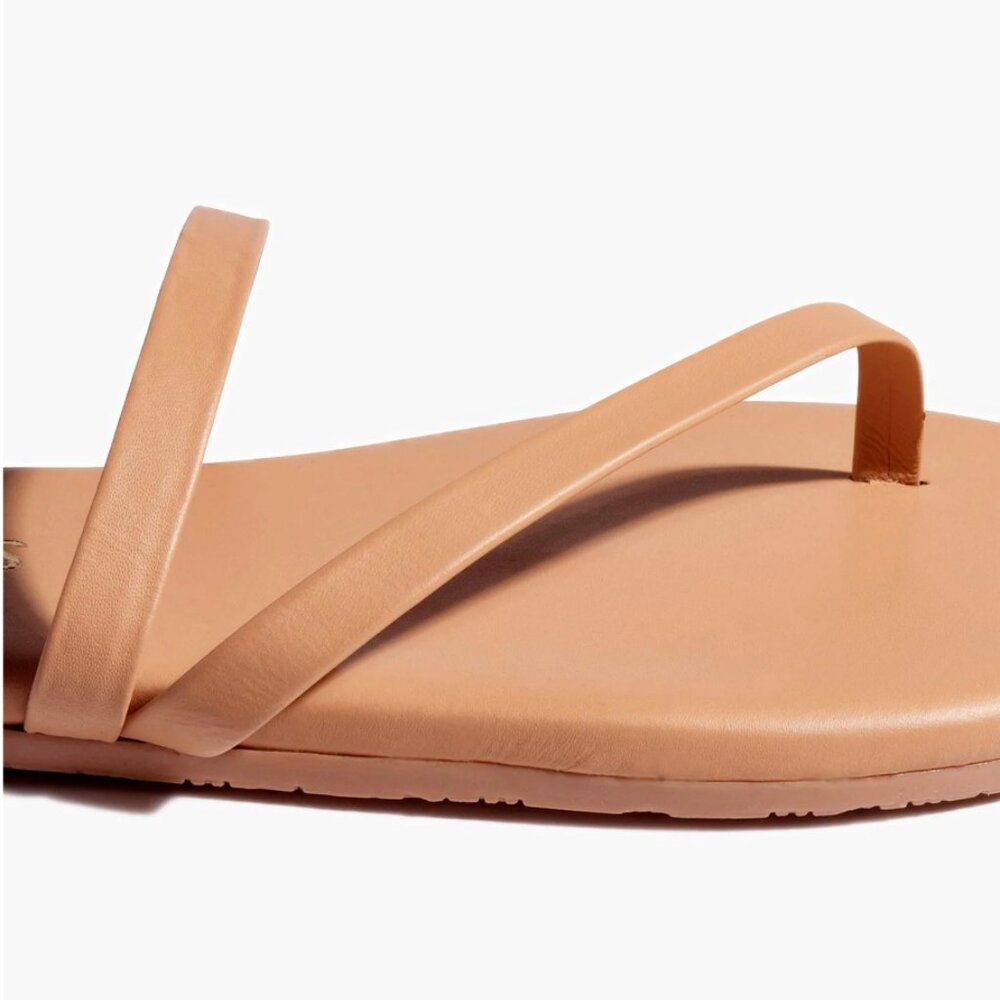 TKEES Sarit Leather Sandal in Nude/Pout with Slip On Strap, Size 8 / 39 - Picture 3 of 10